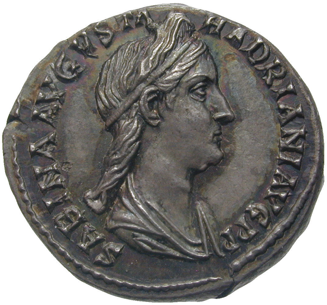 Roman Empire, Hadrian for his Wife Vibia Sabina, Denarius (obverse)