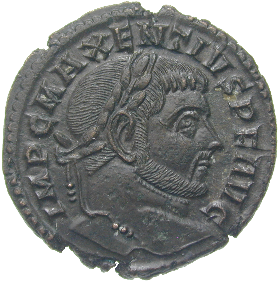 Roman Empire, Maxentius, Follis (obverse)