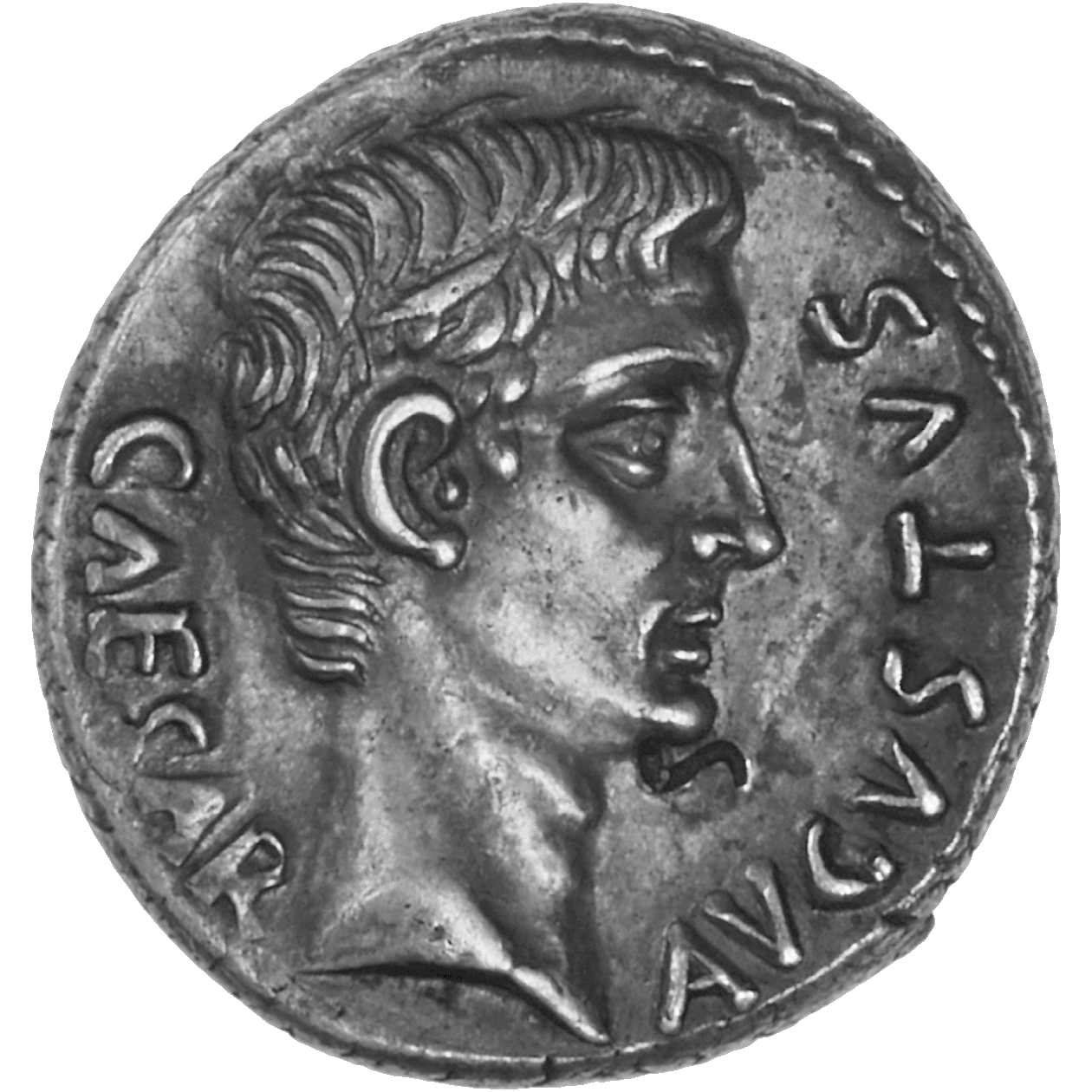 Roman Empire, Octavian Augustus, Denarius (obverse)