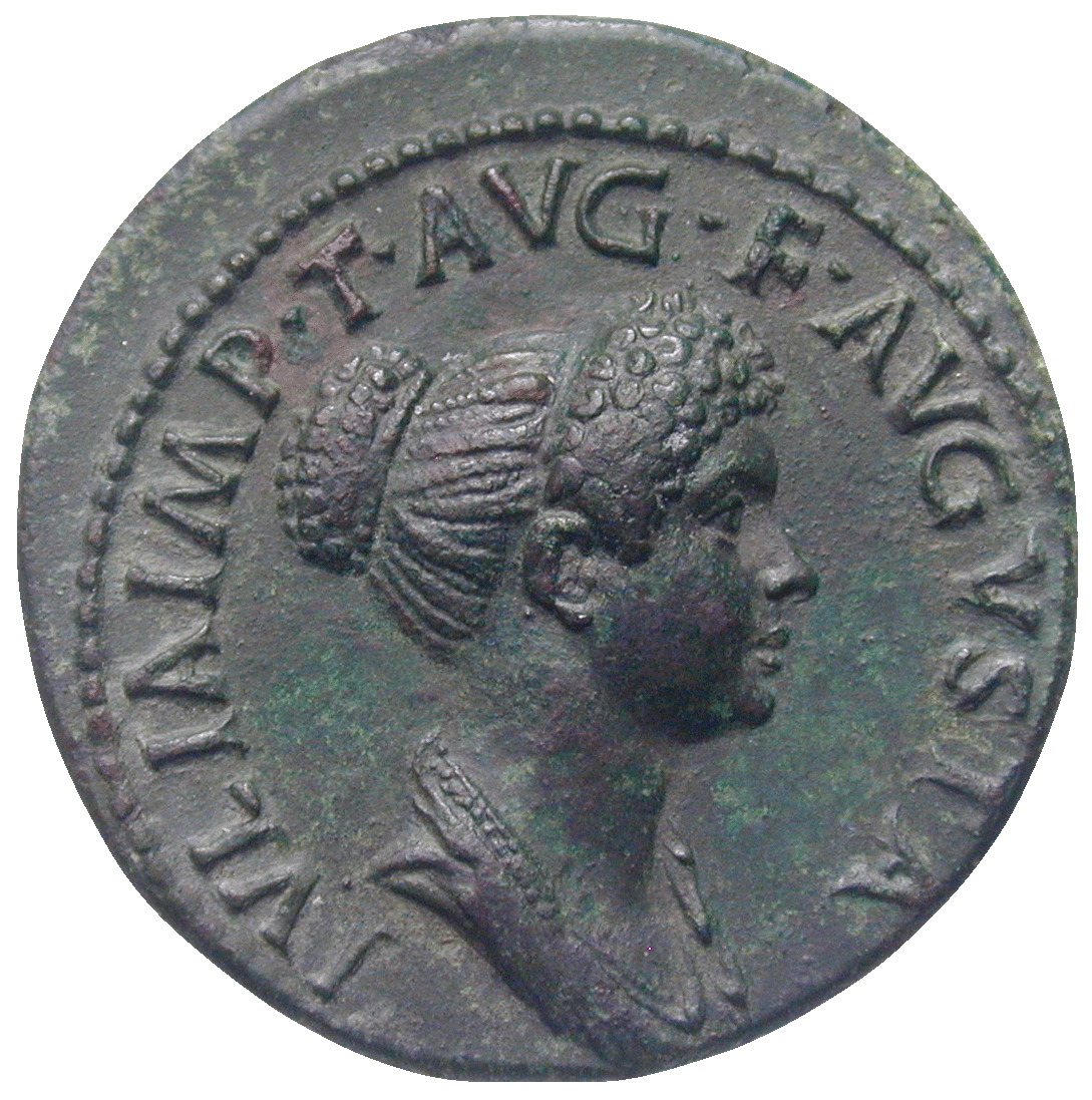 Roman Empire, Titus for his daughter Julia Titi, Dupondius (obverse)