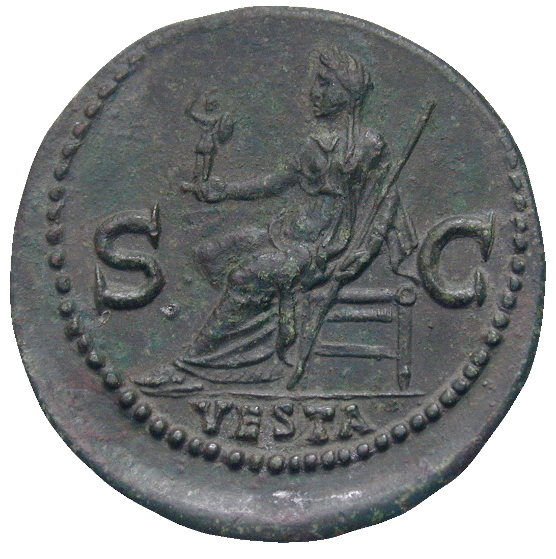 Roman Empire, Titus for his daughter Julia Titi, Dupondius (reverse)