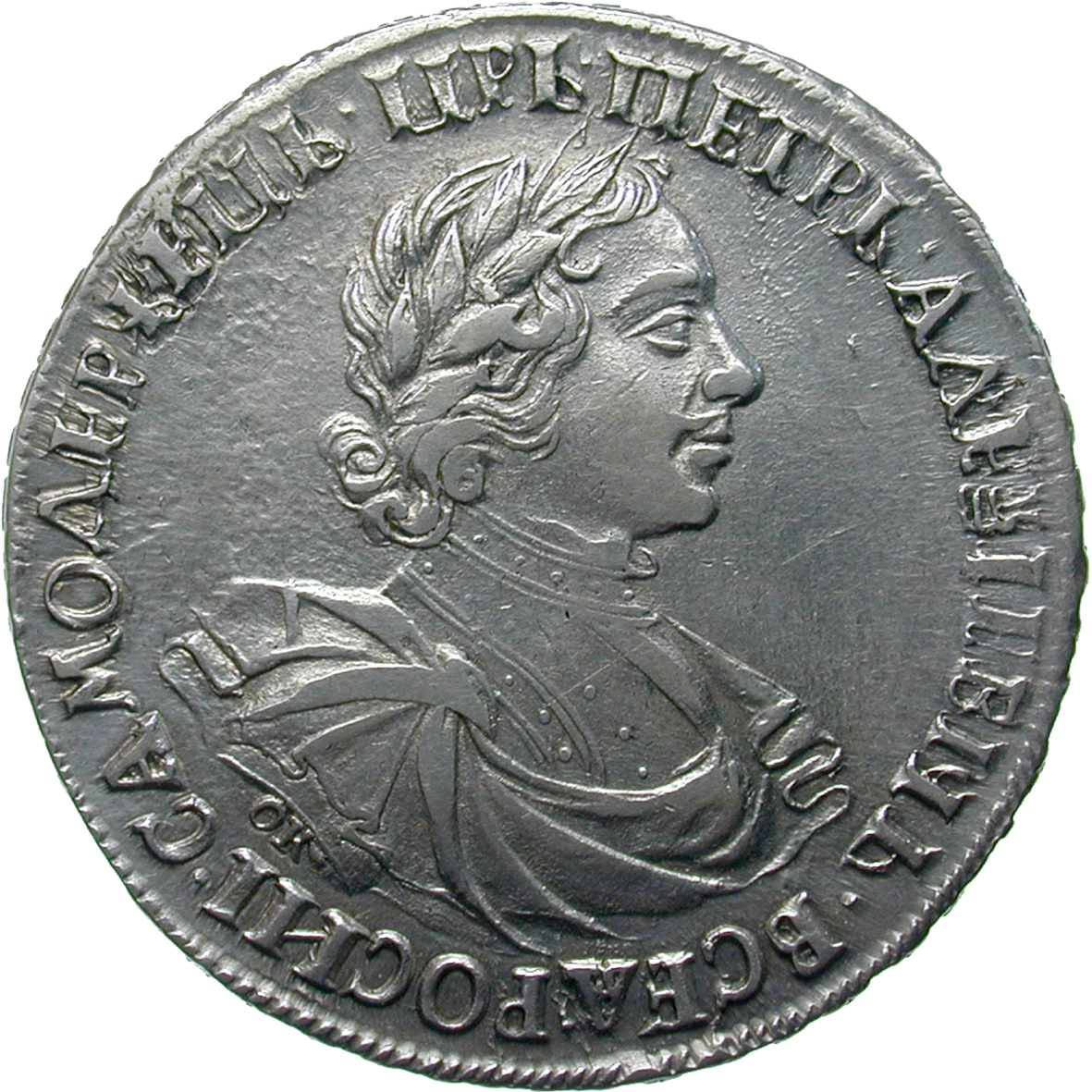 Russian Empire, Peter I The Great, Ruble 1719 (obverse)