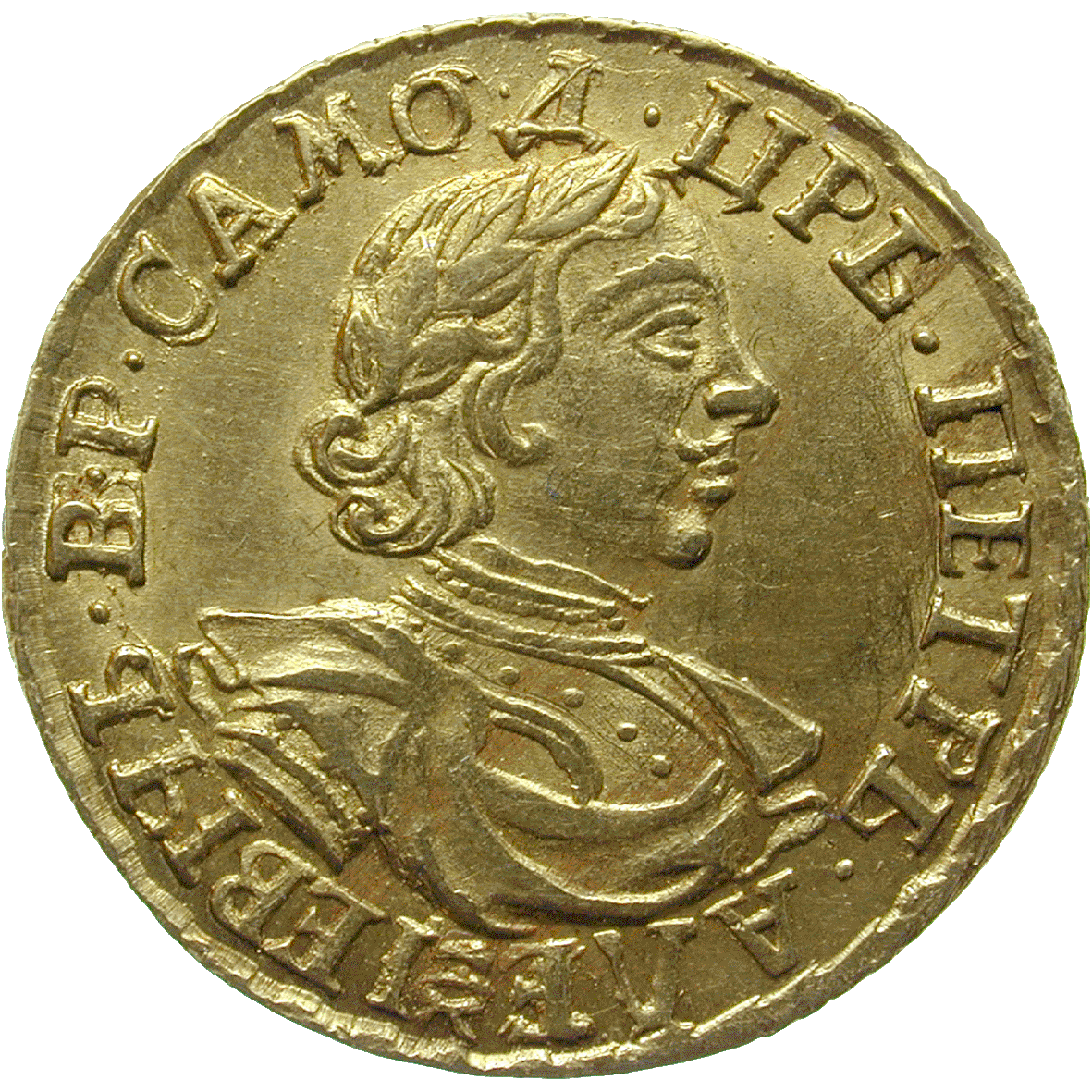 Russian Empire, Peter I the Great, Double Ruble 1718 (obverse)