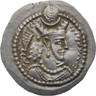 Sassanid Empire, Bahram V, Drachm (obverse)