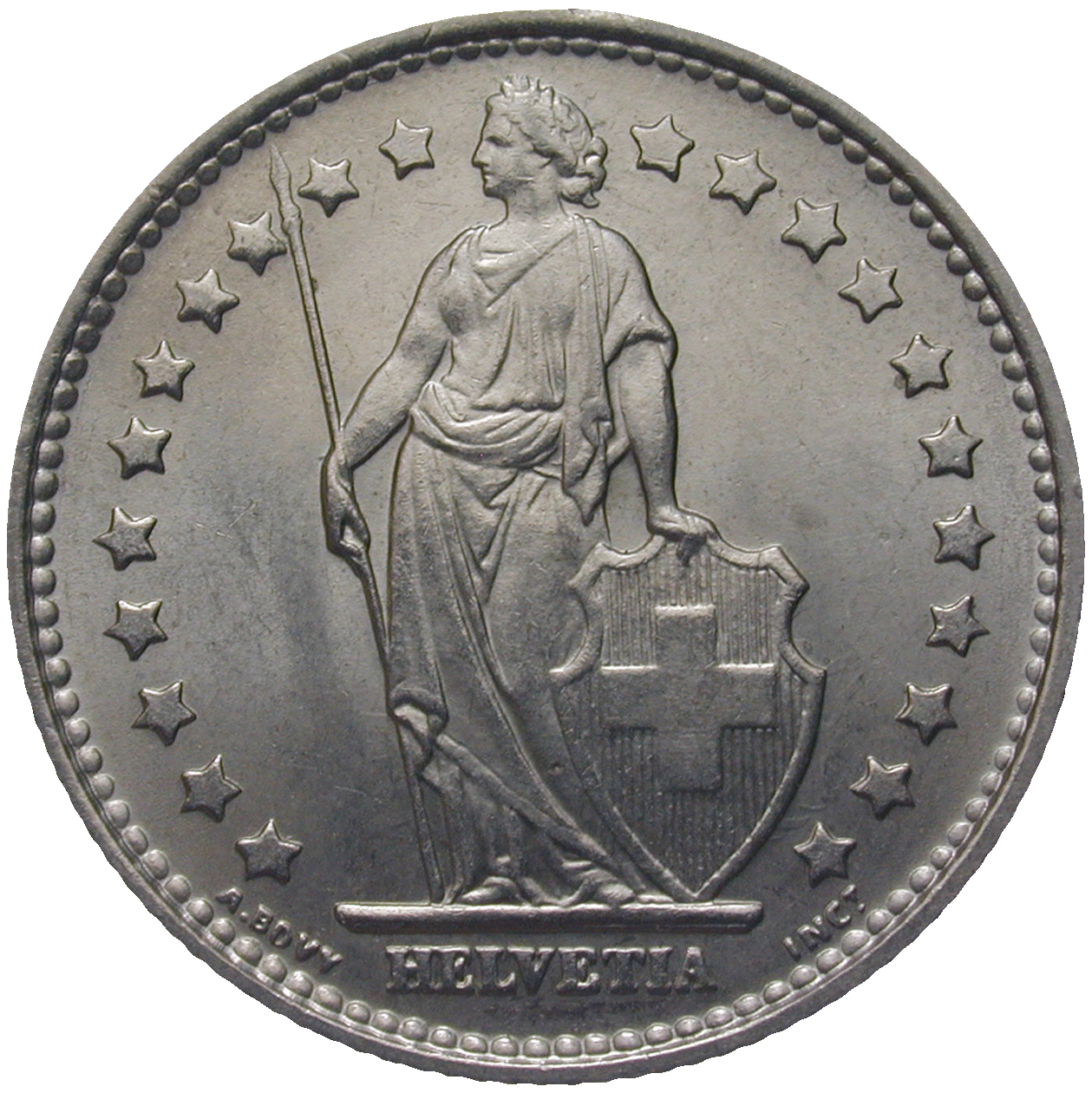 Schweizerische Eidgenossenschaft, 1 Franken 1968 (obverse)