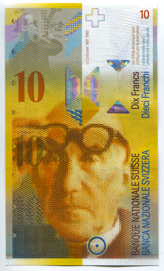 Schweizerische Eidgenossenschaft, 10 Franken, 8. Banknotenserie, in Kurs seit 1995 (obverse)