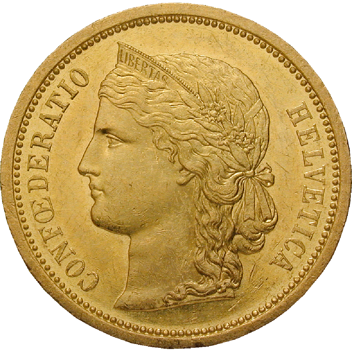 Schweizerische Eidgenossenschaft, 20 Franken 1883 (obverse)