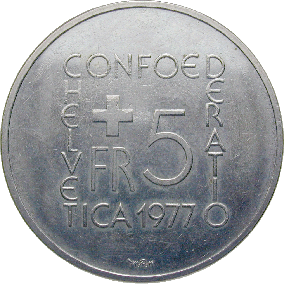 Schweizerische Eidgenossenschaft, 5 Franken 1977 (reverse)