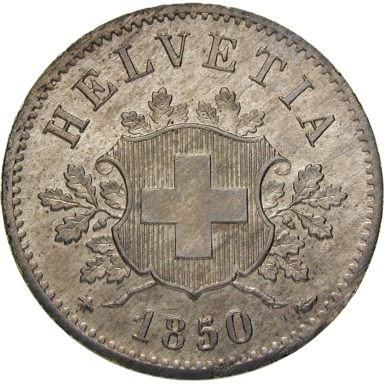 Swiss Confederation, 10 Rappen 1850 (obverse)
