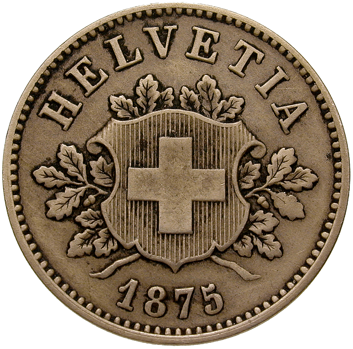 Swiss Confederation, 10 Rappen 1875 (obverse)