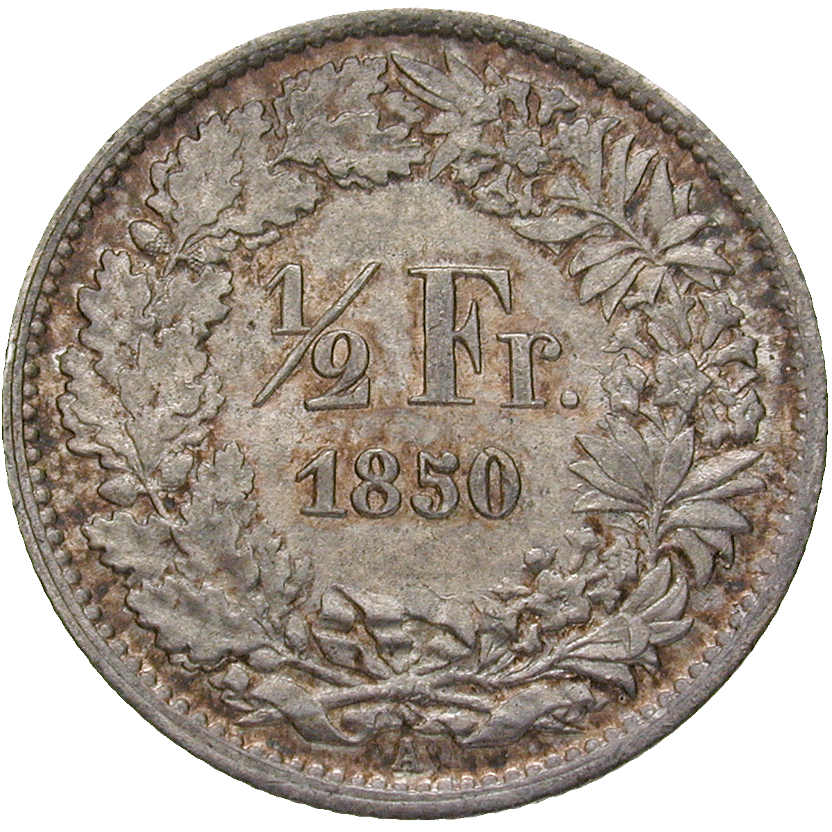 Swiss Confederation, 1/2 Franc 1850 (reverse)