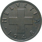 Swiss Confederation, 2 Rappen 1948 (obverse)
