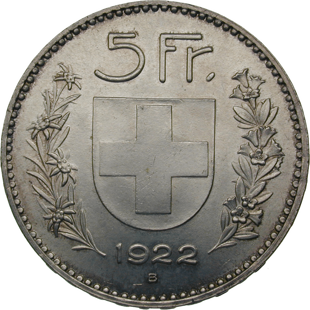 Swiss Confederation, 5 Francs 1922 (reverse)