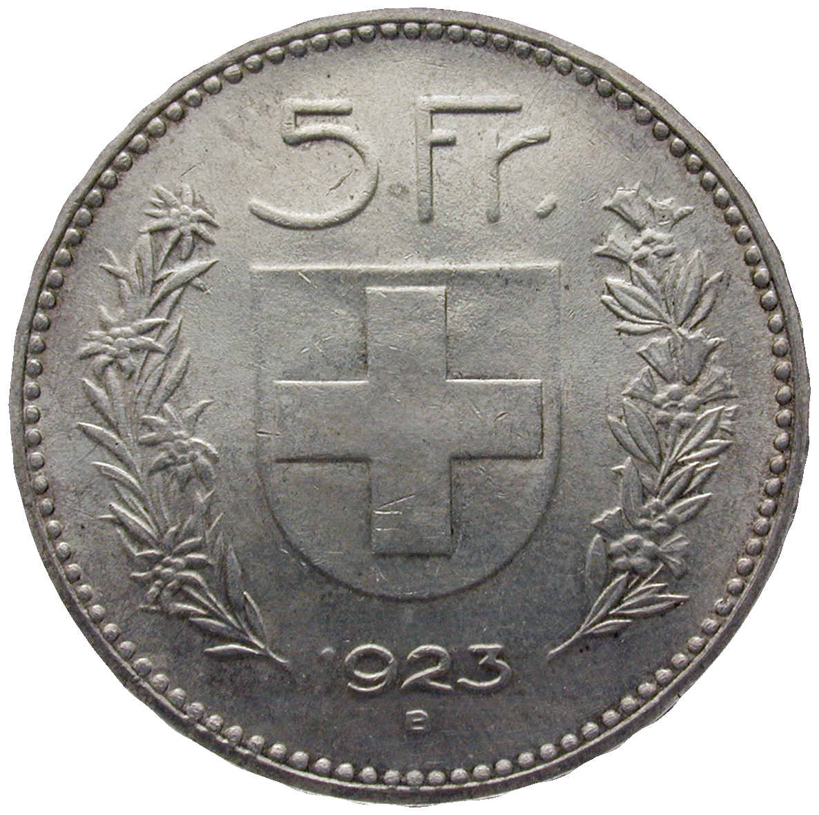 Swiss Confederation, 5 Francs 1923 (reverse)