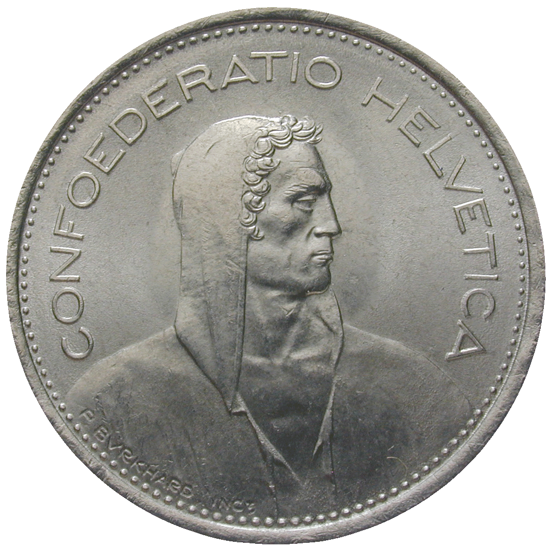Swiss Confederation, 5 Francs 1968 (obverse)
