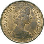 United Kingdom of Great Britain, Elizabeth II, 2 New Pence 1980 (obverse)