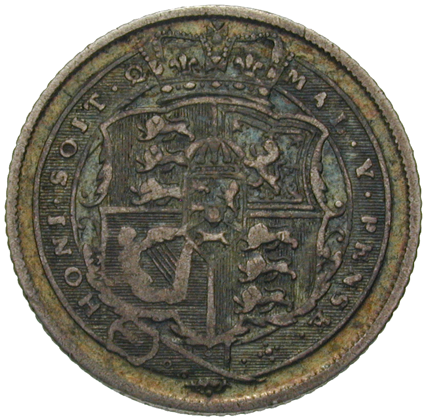United Kingdom of Great Britain, George III, Sixpence 1818 (reverse)