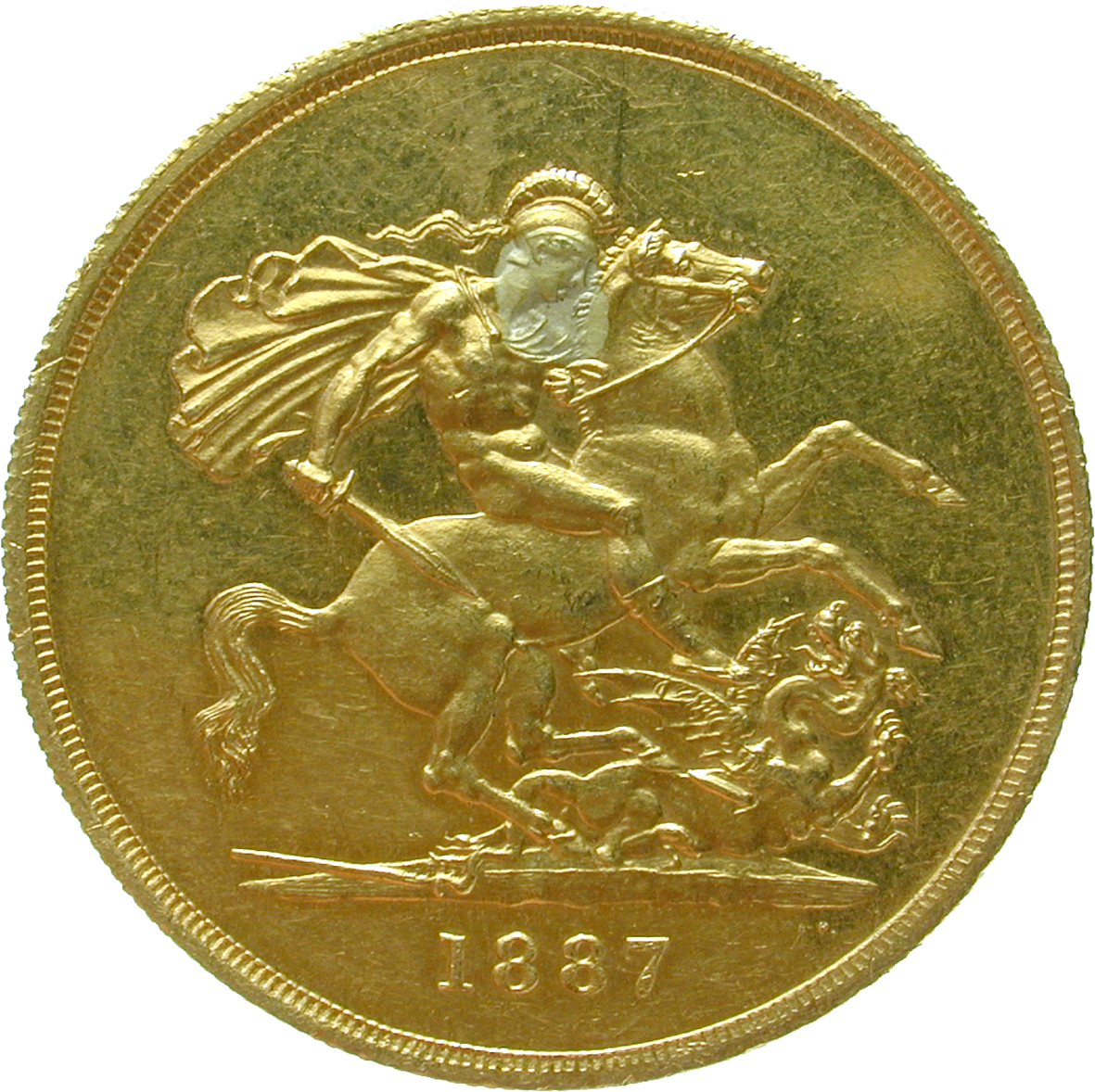 United Kingdom of Great Britain, Victoria, 5 Pounds 1887 (reverse)