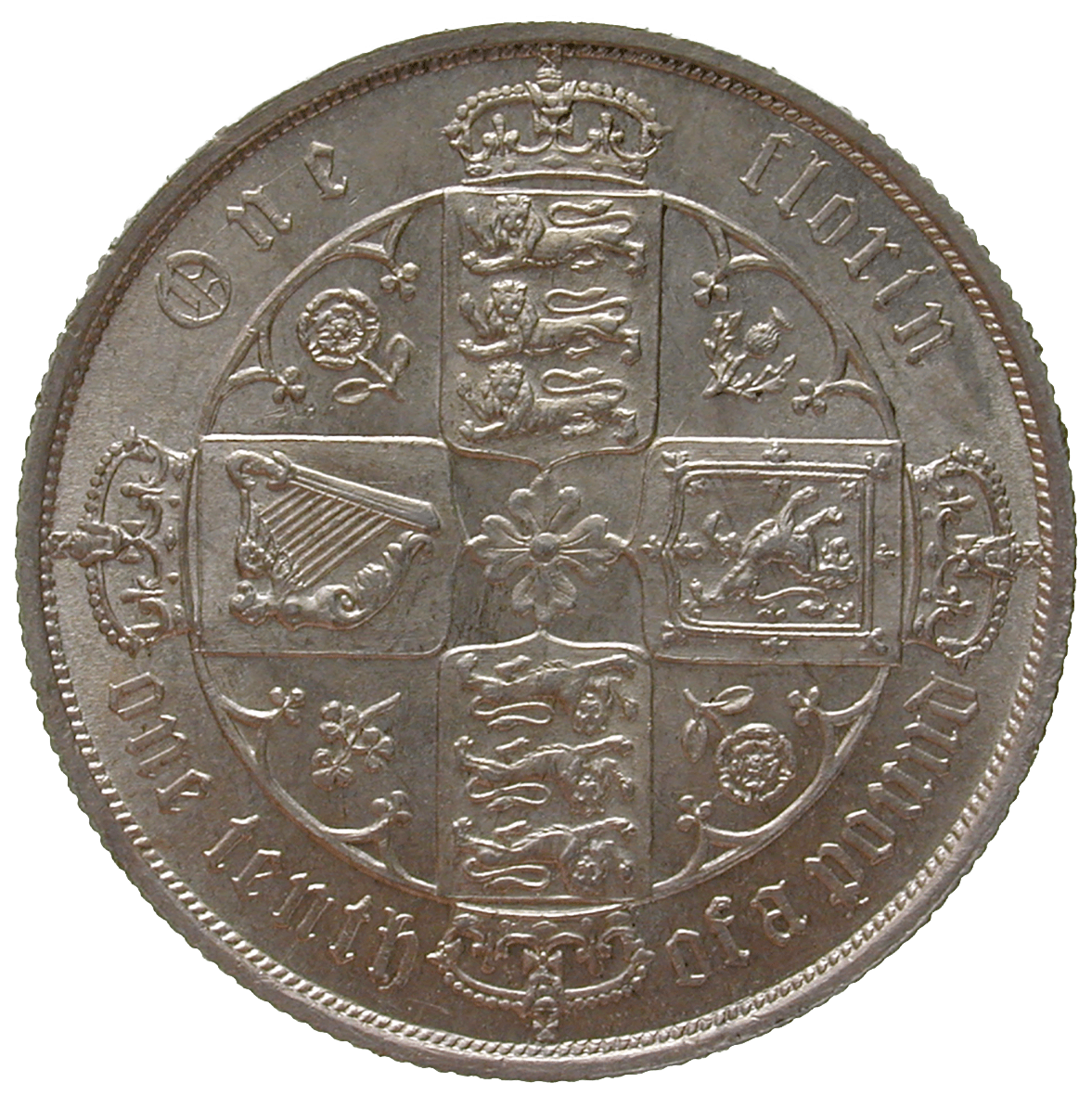 United Kingdom of Great Britain, Victoria, Florin 1885 (reverse)