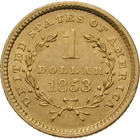 United States of America, 1 Dollar 1853 (reverse)