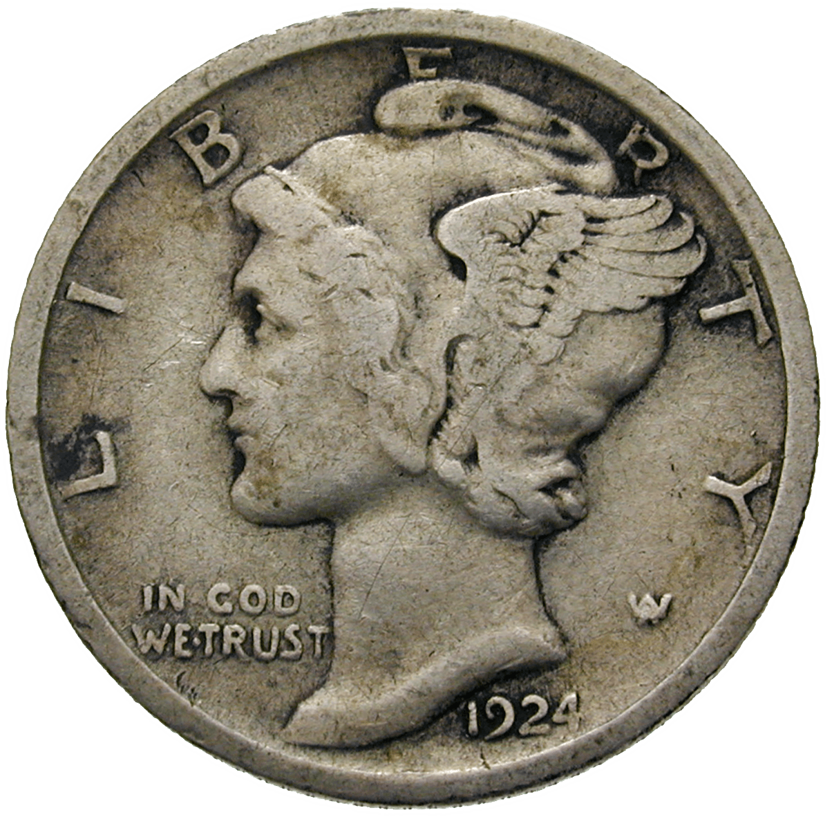 United States of America, 10 Cent 1924 (obverse)
