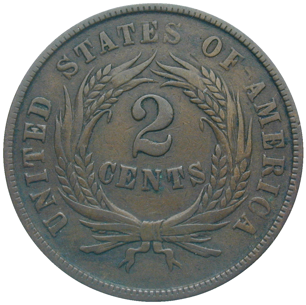 United States of America, 2 Cents 1864 (reverse)