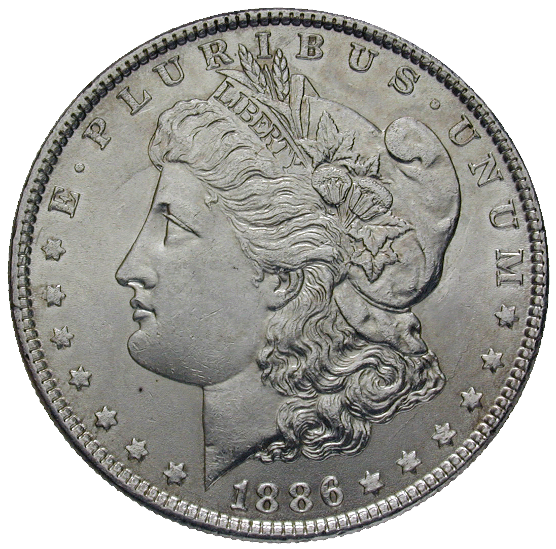 Vereinigte Staaten von Amerika, 1 Dollar 1886 (obverse)