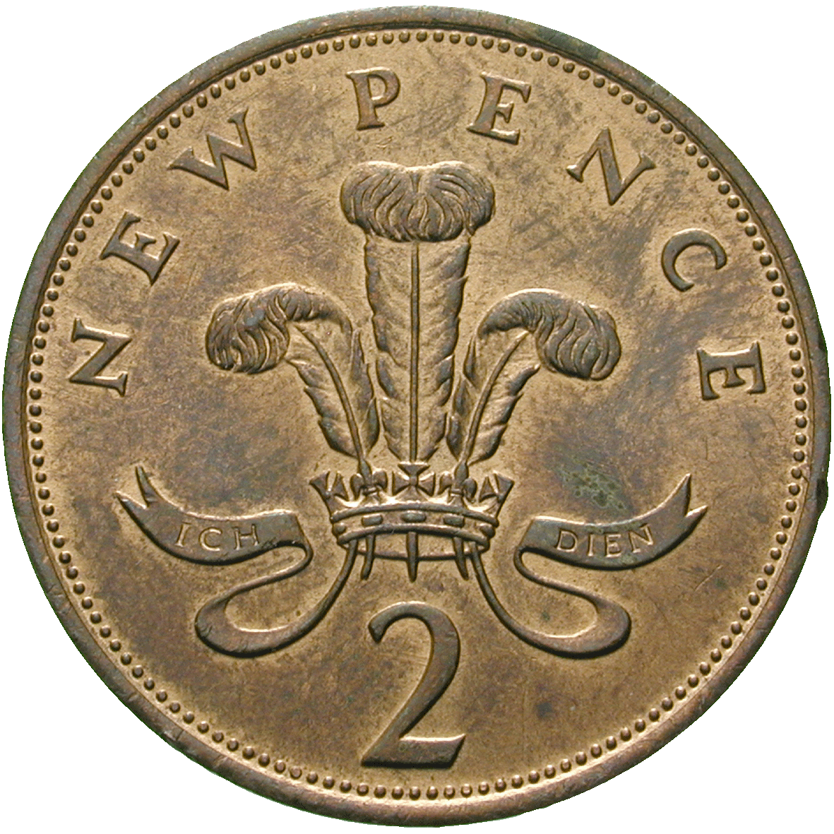 Vereinigtes Königreich Grossbritannien, Elisabeth II., 2 New Pence 1980 (reverse)