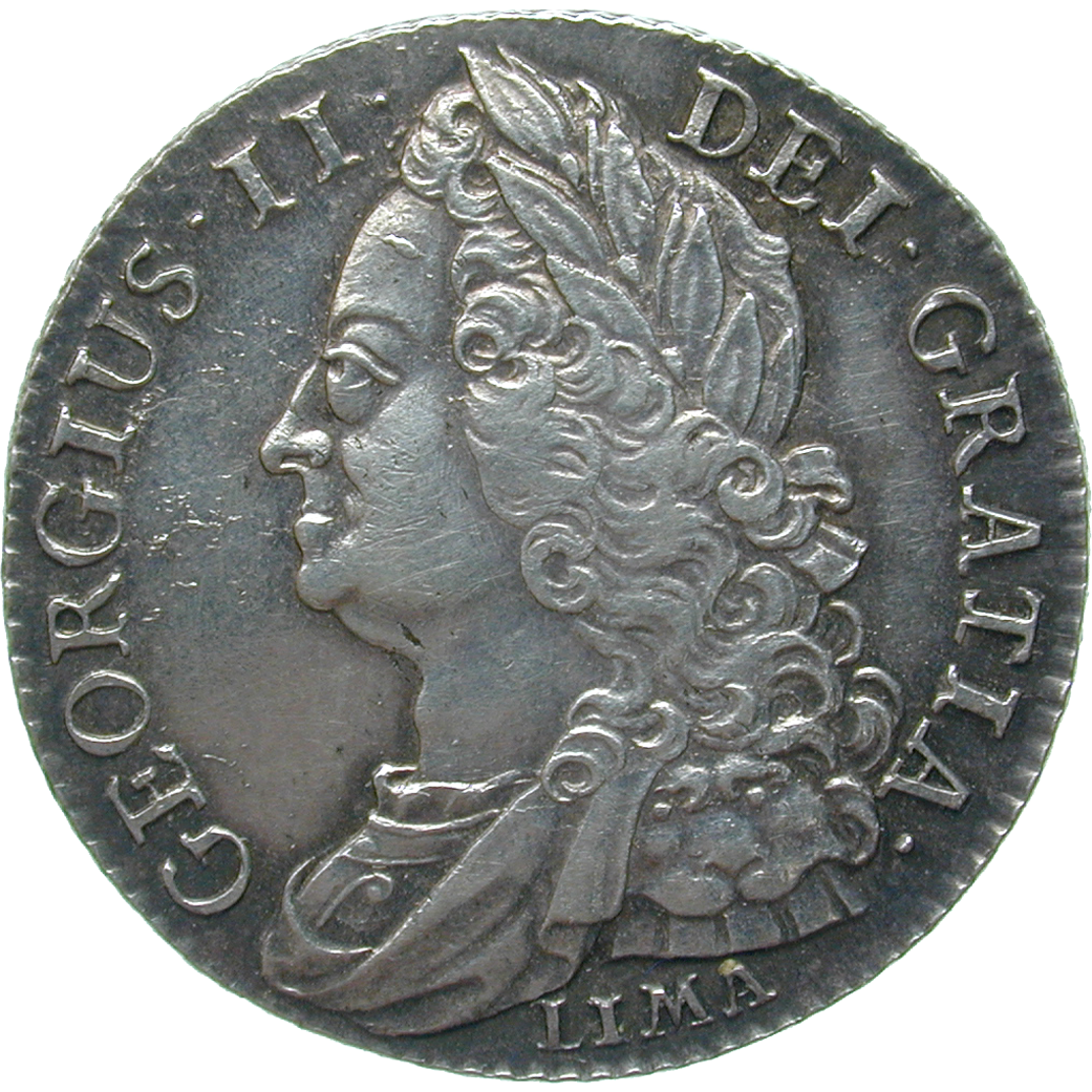 Vereinigtes Königreich Grossbritannien, Georg II., Schilling 1745 (obverse)