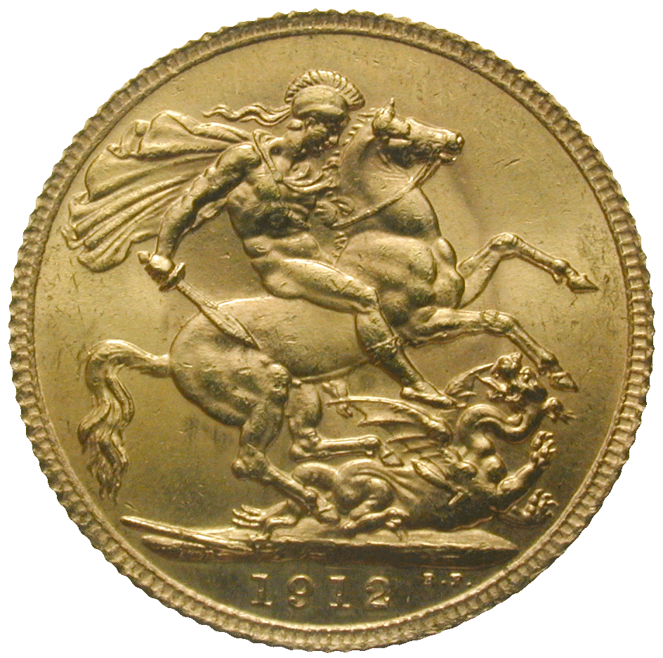 Vereinigtes Königreich Grossbritannien, Georg V., Sovereign 1912 (reverse)