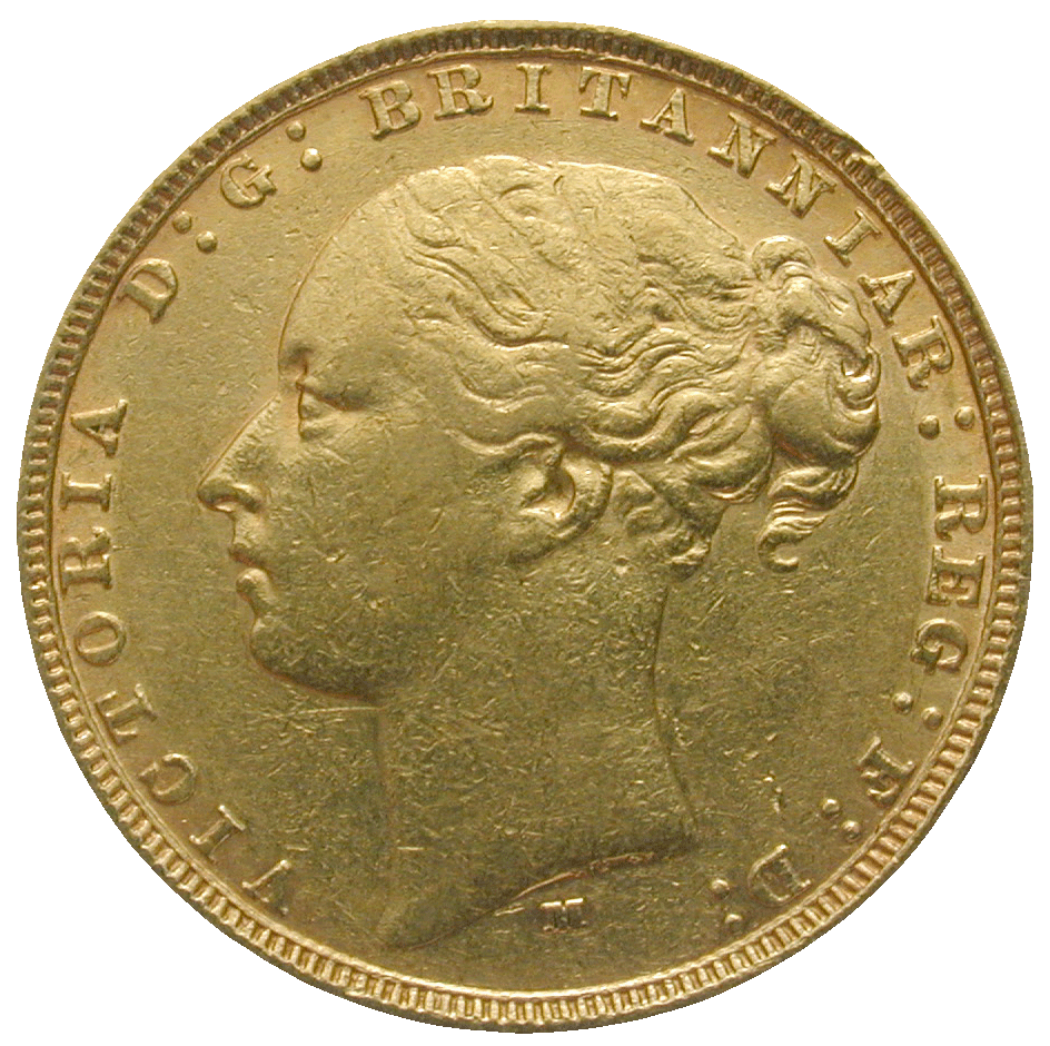 Vereinigtes Königreich Grossbritannien, Viktoria, Sovereign 1879 (obverse)