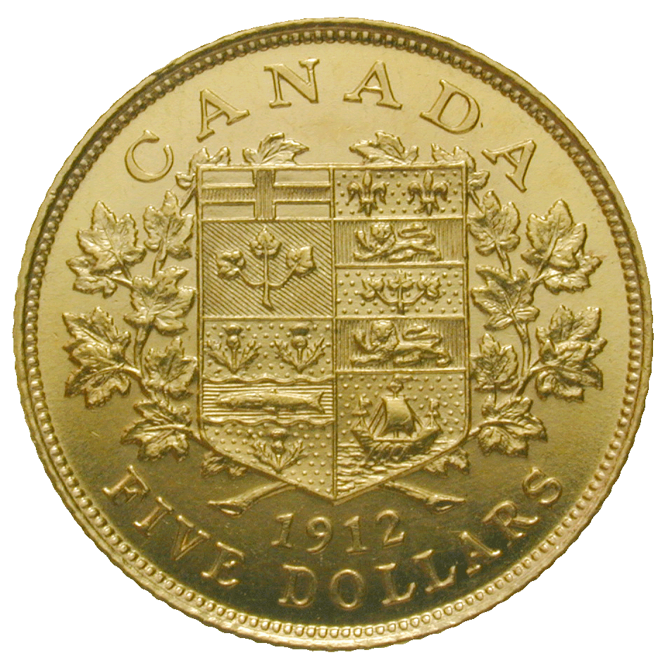 Vereinigtes Königreich Grossbritannien für Kanada, Georg V., 5 Dollar 1912 (reverse)