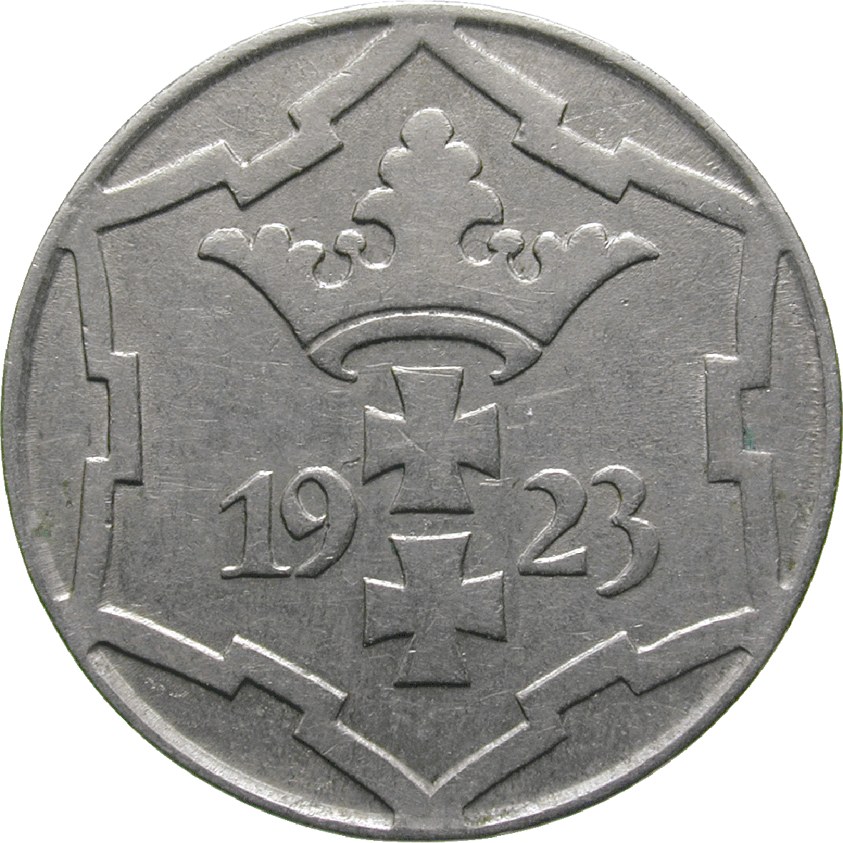 Weimar Republic, Free City of Danzig, 10 Pfennigs 1923 (reverse)