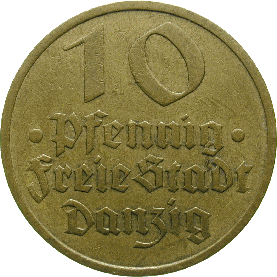 Weimar Republic, Free City of Danzig, 10 Pfennigs 1932 (obverse)