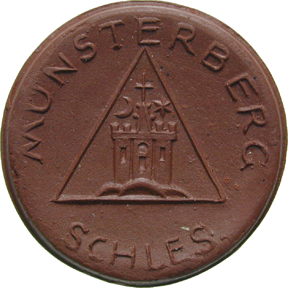 Weimarer Republik, Stadt Münsterberg (Ziębice), 10 Pfennig Notgeld aus Porzellan 1921 (obverse)