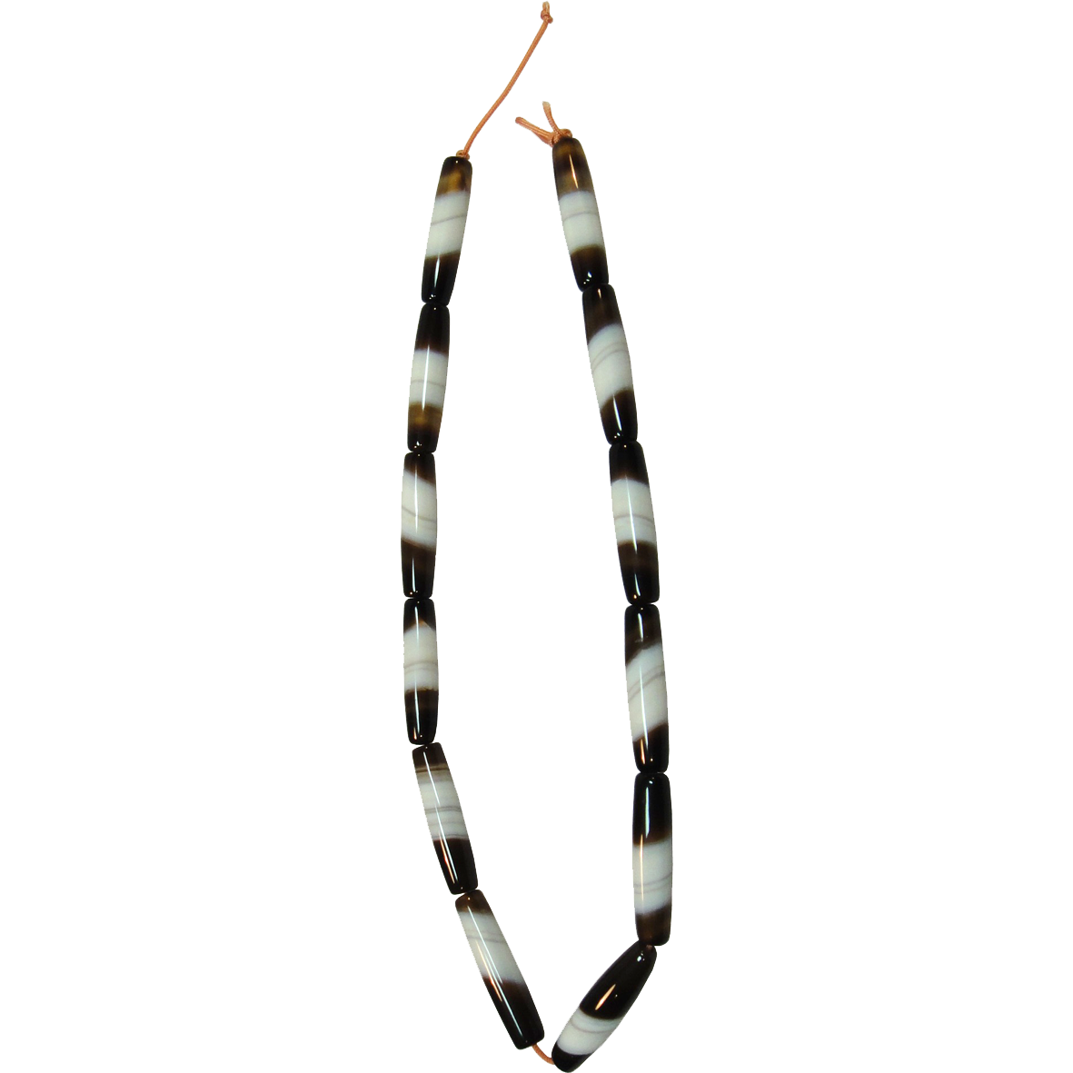 West Africa, Mali/Togo/Gambia, Necklace from Brown-White Agate Beads (obverse)