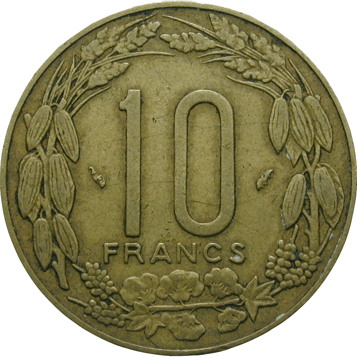 Zentralafrikanische Währungsunion, 10 CFA Francs 1983 (reverse)